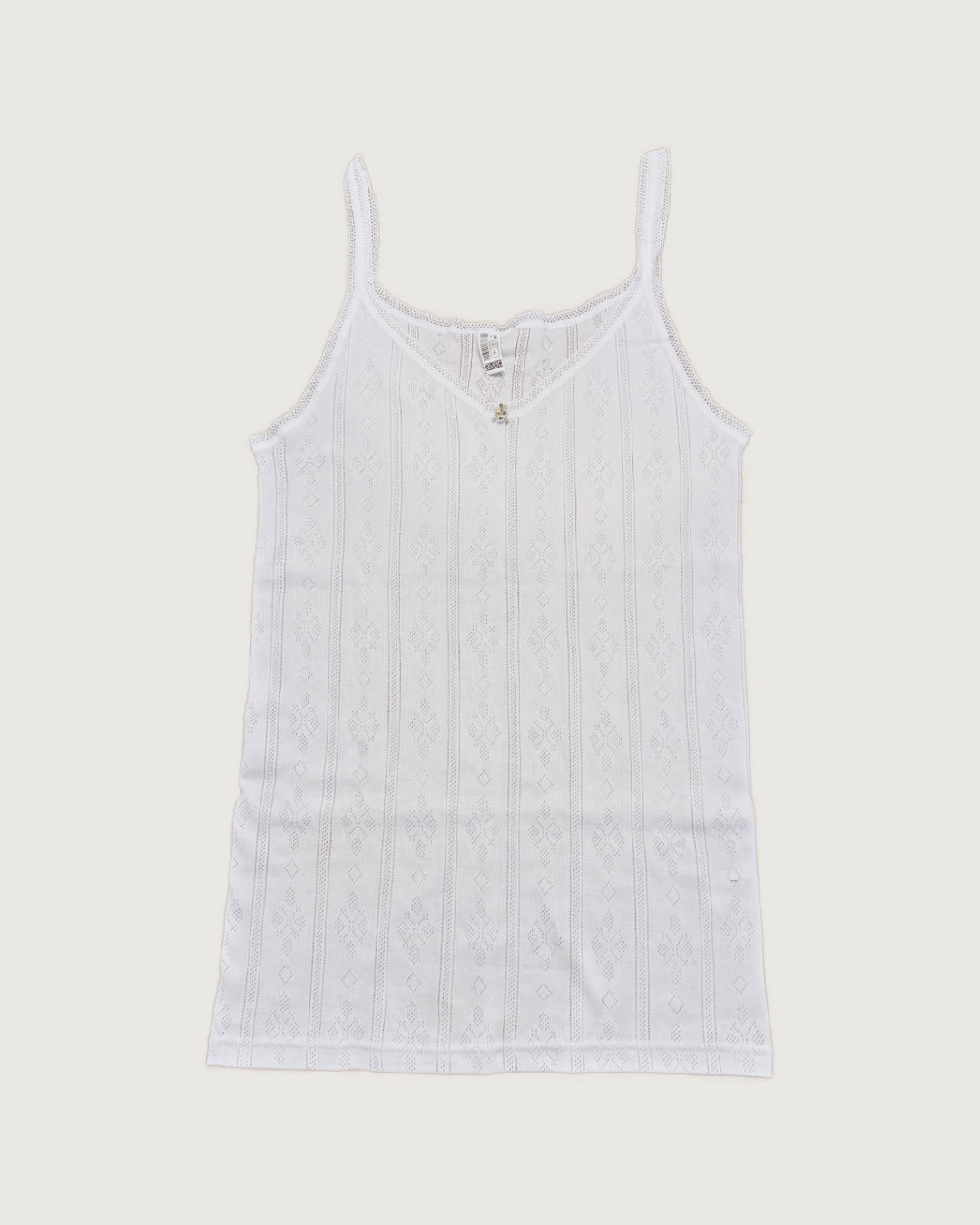 Avet – Cotton Tank Top in White Jacquard Rib