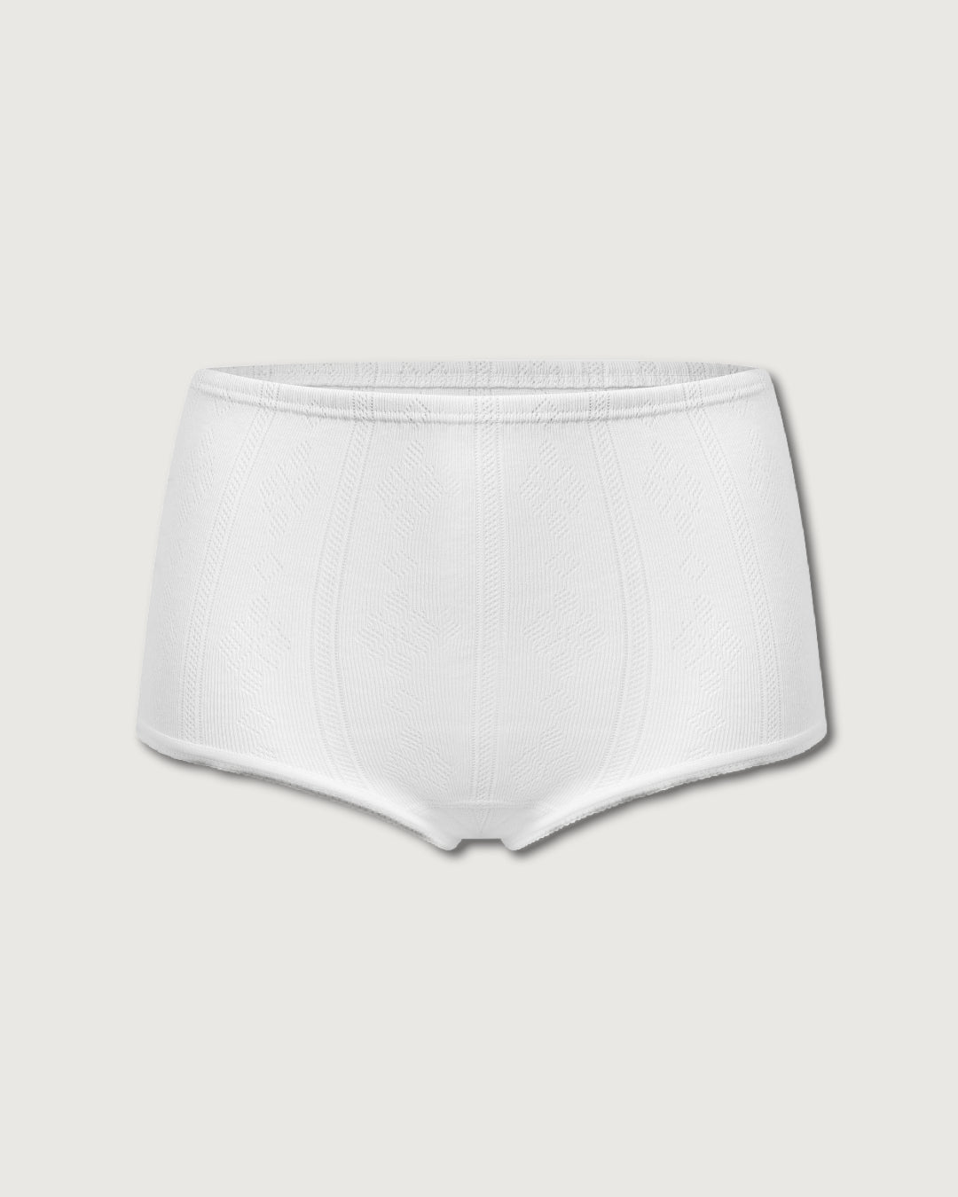 Avet – High Rise Briefs in White Jacquard Rib