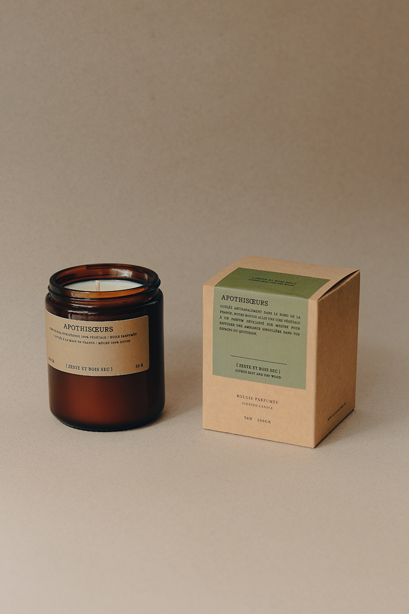 Apothisoeurs Citrus Zest and Dry Wood Candle